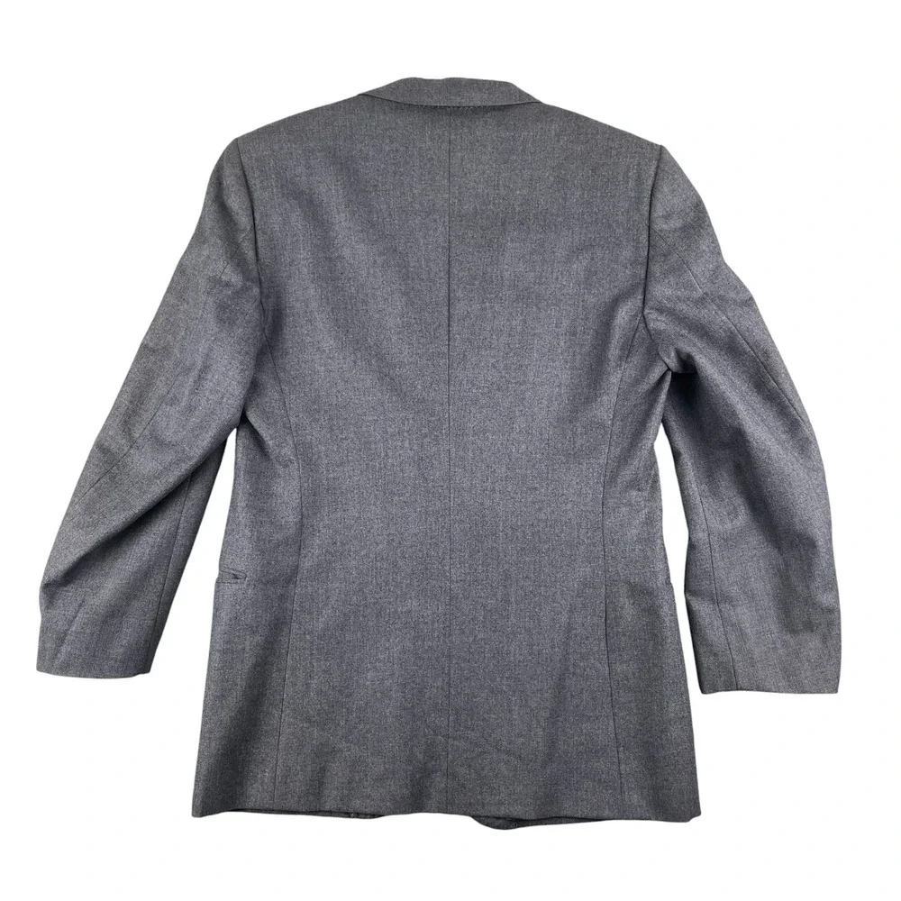Yves Saint Laurent Blazer Mens 43 Blue Gray Made in France Wool Blend Sport Coat